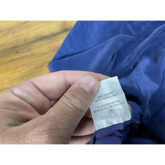 Vince. Womens Short Dolman Sleeve Deep V Neck Shift Dress Blue Silk Size XS - Picture 6 of 10